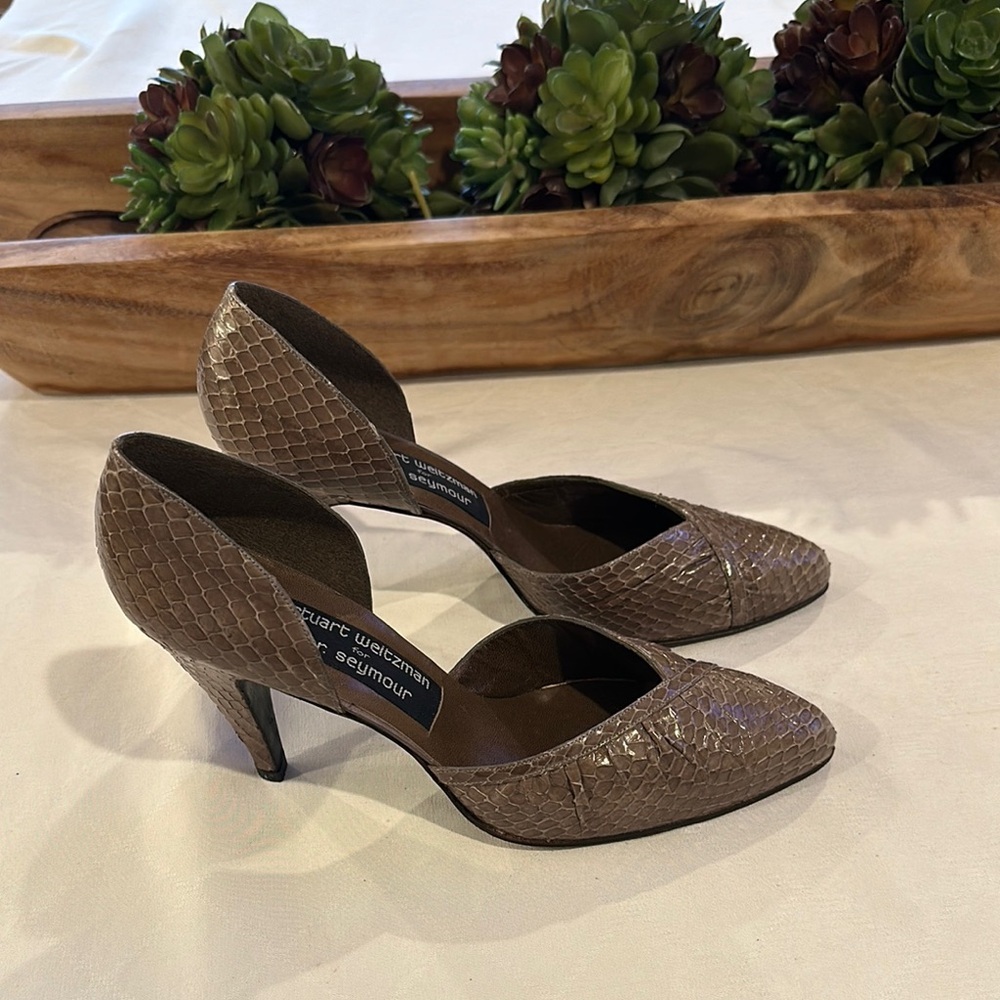 Stuart Weitzman for Mr Seymour Vintage Snakeskin‎ Heels shoes  size 8.5 EUC